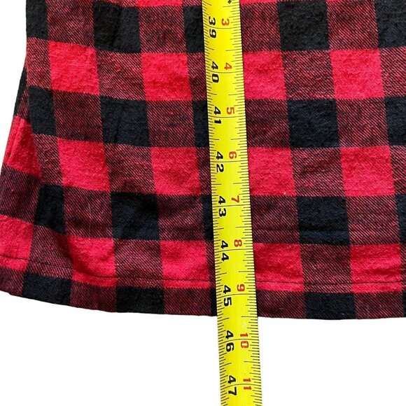 Red Black Buffalo Plaid Sleeveless Midi Dress FADS Cotton 4P Jumper Sundress - Picture 9 of 14